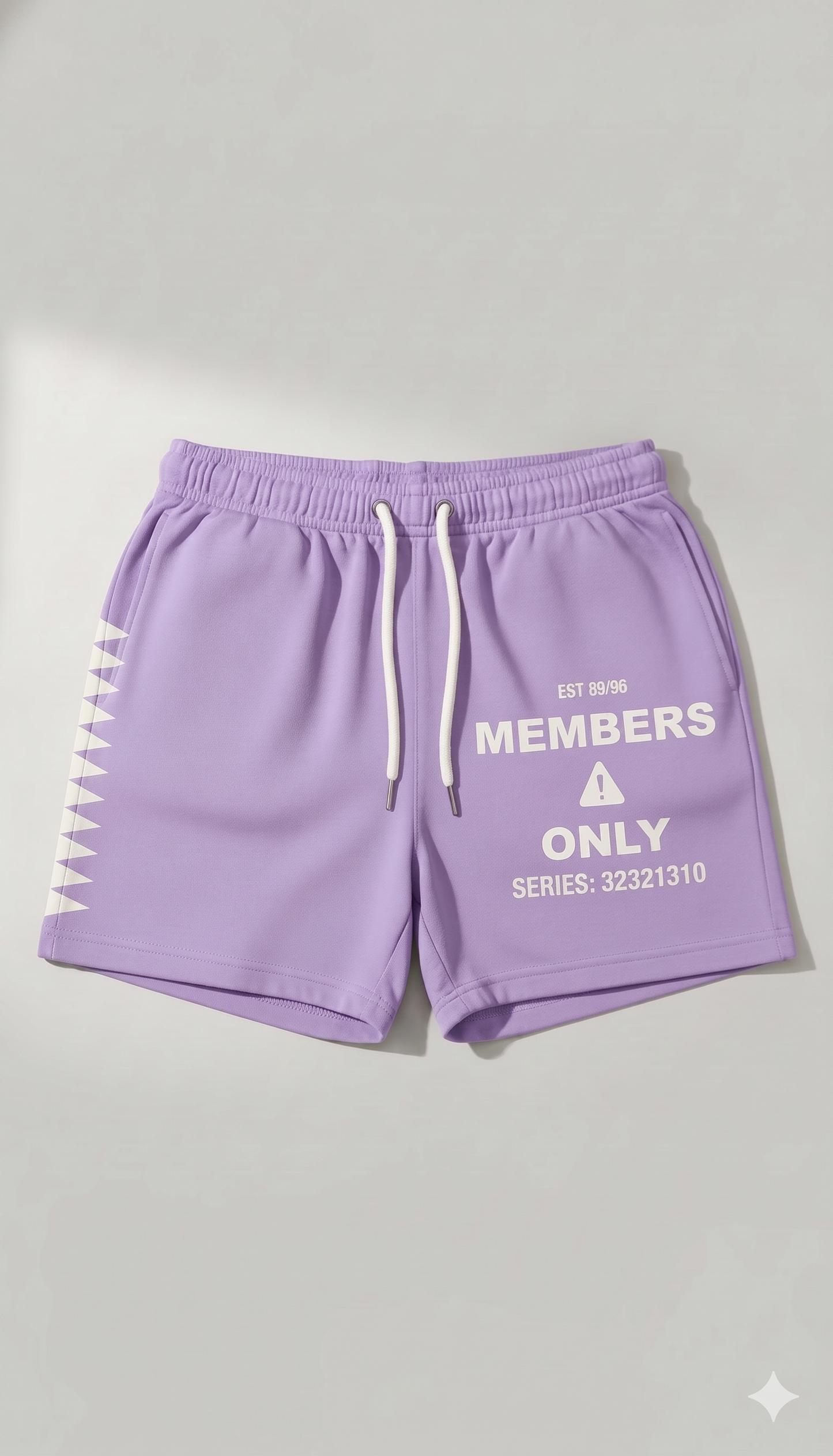 Lavender "Members" Shorts
